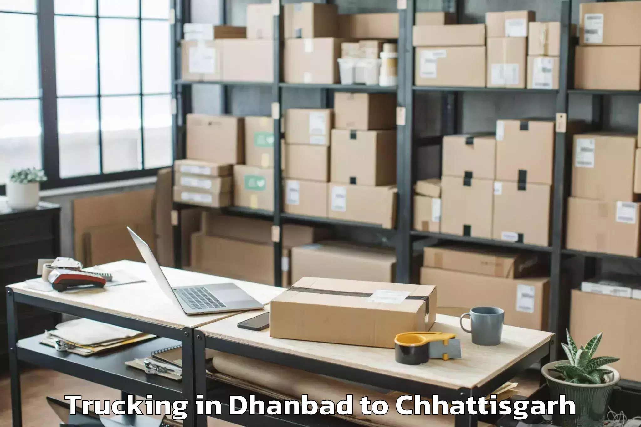 Book Dhanbad to Abhilashi University Raipur Trucking Online